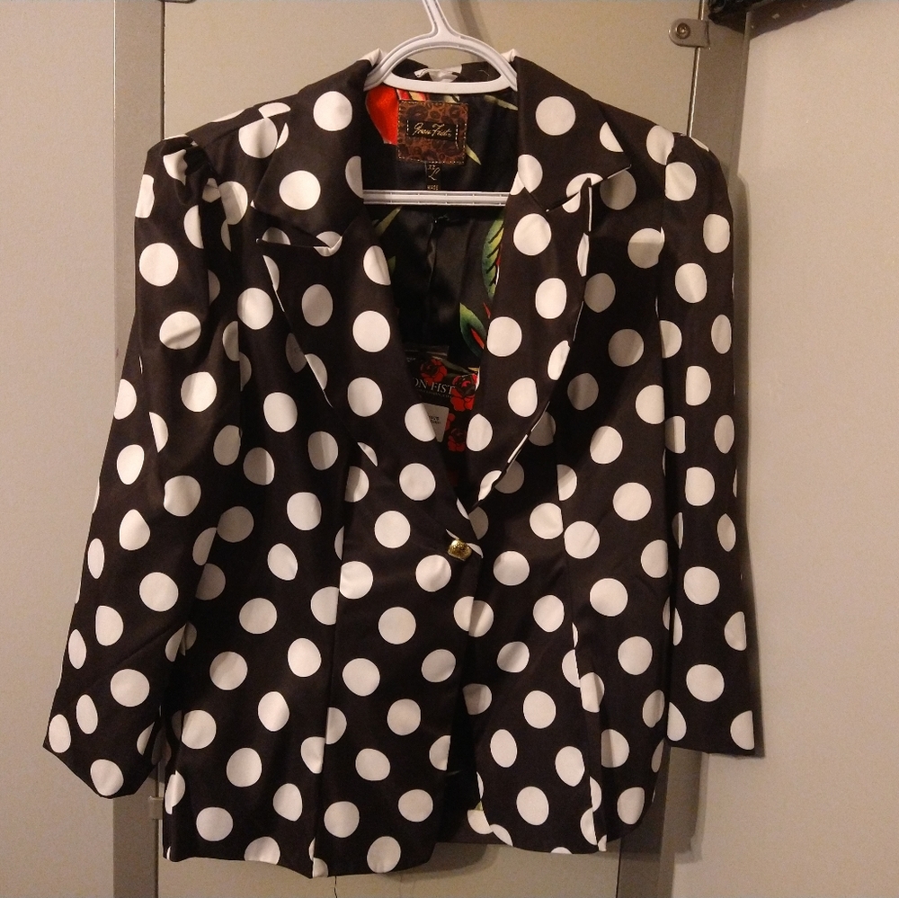 Iron fist polka dot blazer